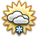 Light snow, Scattered clouds 